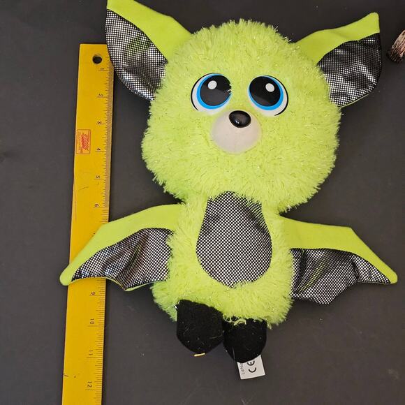 Classic Toy‎ Co Plush Bat Big Eyes, Neon Green & Black, 10" Soft Cuddly Plushie - Picture 5 of 5